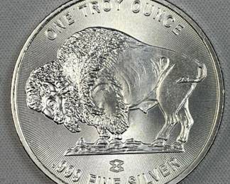 1oz Silver Buffalo/Chief Round w/ Rays .999