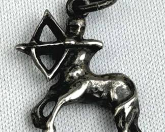 925 Silver Vintage Sagittarius Zodiac Sign Charm