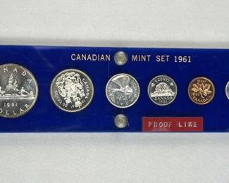 1961 Canada Proof-Like Silver Coin Set, Cameo