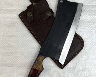 Damascus Steel Fixed Blade Knife w/ Sheath