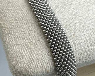 925 Silver Fabiani Beaded Popcorn Mesh Bracelet