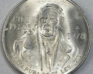 1978 Silver Monterey Mexico 100 Pesos, Morelos