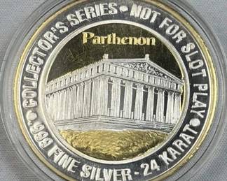 1.5oz Silver 24K GP Trump Taj Mahal $40 Token