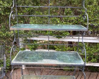 Three of these Russell Woodard mid century baker racks