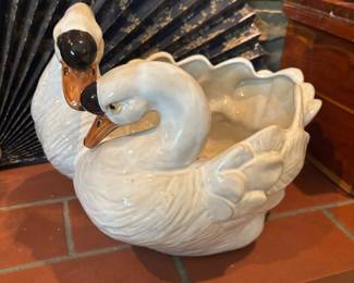 Mid century swan planter 