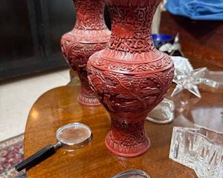 Cinnabar Vases