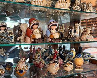 Artesania Rinconada collection shown across multiple display cases, including full display views and section photos. Entire collection is being sold as one lot. Absolutely no cherry picking. Display cases are not included and will be sold separately. Highest and best offers accepted during sale days only. All offers due by 4:00 PM Saturday, May 16, 2026.