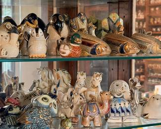 Artesania Rinconada collection shown across multiple display cases, including full display views and section photos. Entire collection is being sold as one lot. Absolutely no cherry picking. Display cases are not included and will be sold separately. Highest and best offers accepted during sale days only. All offers due by 4:00 PM Saturday, May 16, 2026.