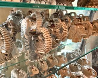 Artesania Rinconada collection shown across multiple display cases, including full display views and section photos. Entire collection is being sold as one lot. Absolutely no cherry picking. Display cases are not included and will be sold separately. Highest and best offers accepted during sale days only. All offers due by 4:00 PM Saturday, May 16, 2026.