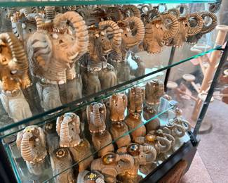 Artesania Rinconada collection shown across multiple display cases, including full display views and section photos. Entire collection is being sold as one lot. Absolutely no cherry picking. Display cases are not included and will be sold separately. Highest and best offers accepted during sale days only. All offers due by 4:00 PM Saturday, May 16, 2026.