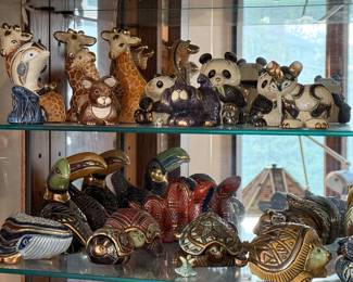 Artesania Rinconada collection shown across multiple display cases, including full display views and section photos. Entire collection is being sold as one lot. Absolutely no cherry picking. Display cases are not included and will be sold separately. Highest and best offers accepted during sale days only. All offers due by 4:00 PM Saturday, May 16, 2026.