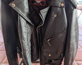 Vintage Interstate Leather "Classic Originals" Biker Jacket - Size 42 Description: Classic, heavy-duty "Double Rider" motorcycle jacket by Interstate Leather. Built for durability and style, this jacket features a thick, genuine black leather exterior with a quilted "Made for the Long Haul" insulated lining—perfect for riders or a timeless vintage look.