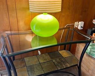 metal, tile and glass sofa table...