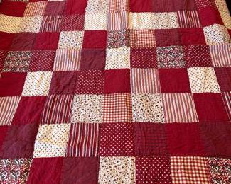 hand made red quilt
