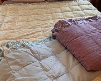 down filled, satin lined, blankets