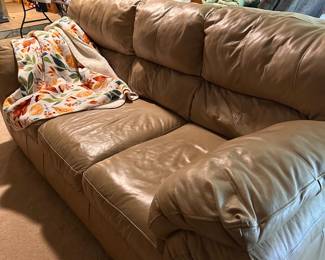taupe leather couch, great condition