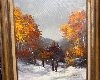 Huertas, Mountains and Trees, Oil on Canvas