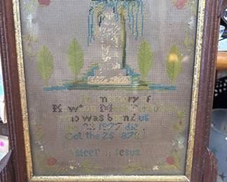 1878 needlework sampler