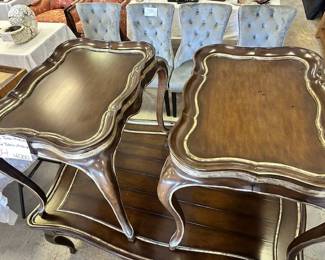 Silver Leaf Trim Coffee & 2 End Tables
