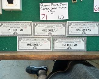 5 Parsons Commercial Bank Notes
