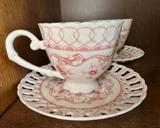 Gracie China Tea Sets Pink Floral Pattern