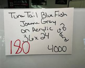  Acrylic 36x24 “Tuna Tail Blue Fish” James Gruya