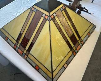 Mission Style Stained Glass Pendant Light