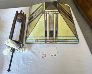 Mission Style Stained Glass Pendant Light