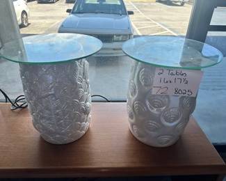 (16x17) 2 Ceramic Base Side Tables