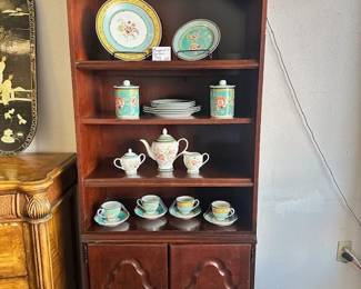 (31x16x80) Wood Hutch Cabinet