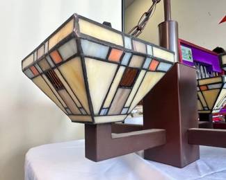  Mission Style Stained Glass Chandelier
