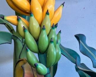 (50" & 33") Two Banana Tree Sculptures