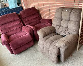 Like new lift chair and a pair of recliners