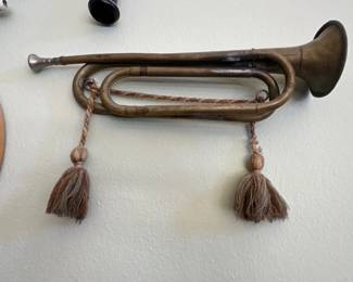 Vintage Brass Bugle with Tassels