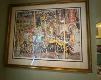 Carousel Horses Signed Print