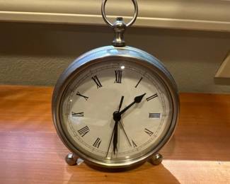 silver tone Table Clock