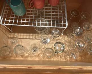 Glassware Set with White Shelf Organizer