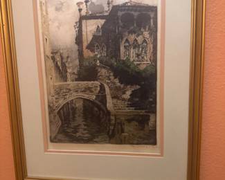 Venice Canal Etching