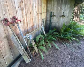 Vintage Garden Tools and Supports
