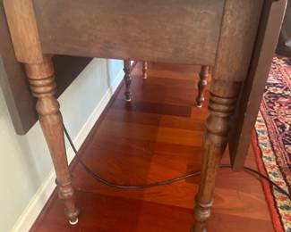 Vintage Wooden Drop-Leaf Table (side view)