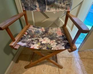 Wooden Director's Chair with Floral print
