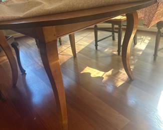 Wooden Dining Table with Curved Legs