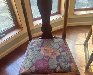 Vintage Floral Upholstered Side Chair