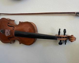 Antique Wooden Violin with Bow