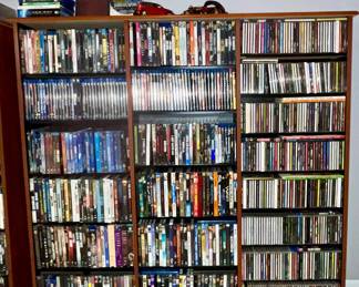 Thousands of DVDs, Blueray Disc and CDs