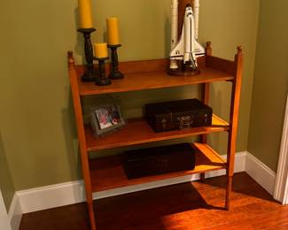 Very nice solid wood shelf unit... sleek design cherry