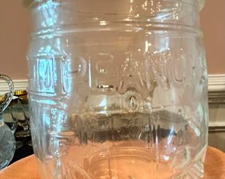Vintage Planters Mr. Peanut Glass Barrel Jar