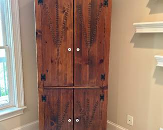 Vintage pine storage cabinet