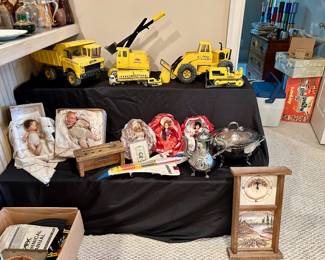 Vintage Tonka trucks, antique dolls and assorted collectibles