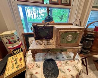 Antique primitive metal heater or stove – great décor or restoration piece